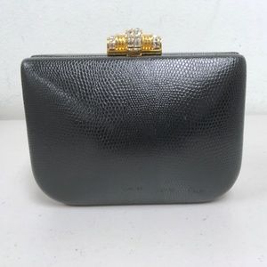 RODO ITALY Vintage black crystal evening bag clutch shoulder